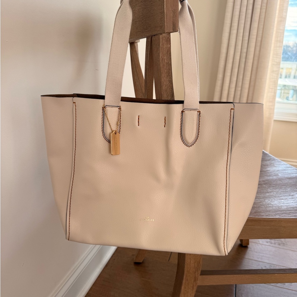 Coach Cream Leather Tote Bag